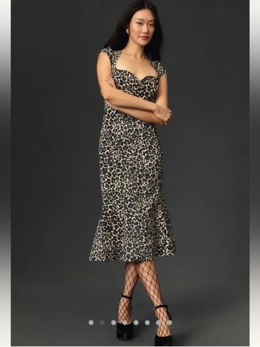 NWT Anthropologie Cecily Brown Leopard Print Midi Dress, Size 2x